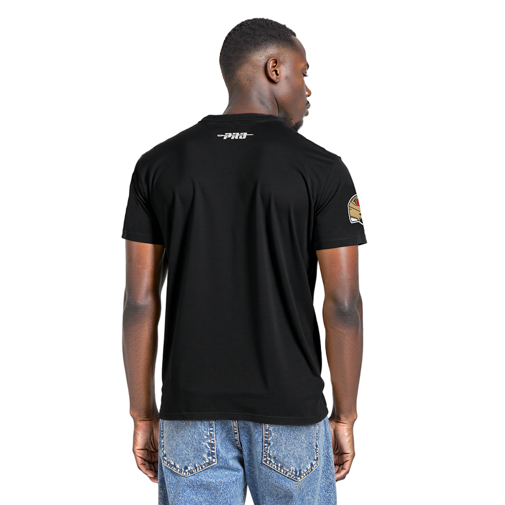 NFL SAN FRANCISCO 49ERS TEAM BADGE T-SHIRT EN JERSEY SIMPLE POUR HOMME (NOIR)