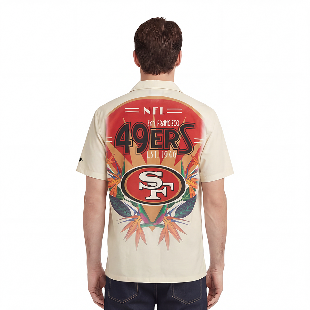 NFL SAN FRANCISCO 49ERS PARADISE MEN'S BUTTON DOWN (EGGSHELL)