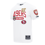 NFL SAN FRANCISCO 49ERS LETTERMAN T-SHIRT À MANCHES COURTES POUR HOMME (BLANC)