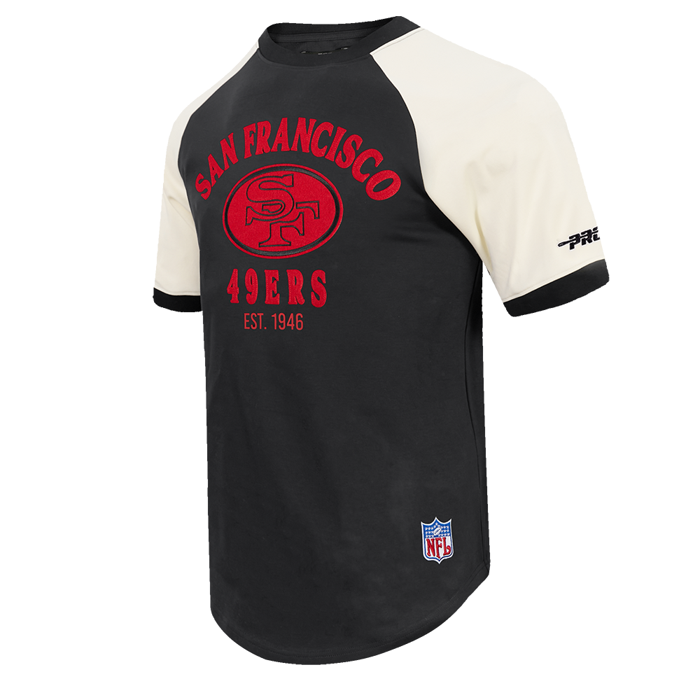 NFL SAN FRANCISCO 49ERS FIRST TEAM MEN'S RAGLAN TEE (EGGSHELL/ BLACK)
