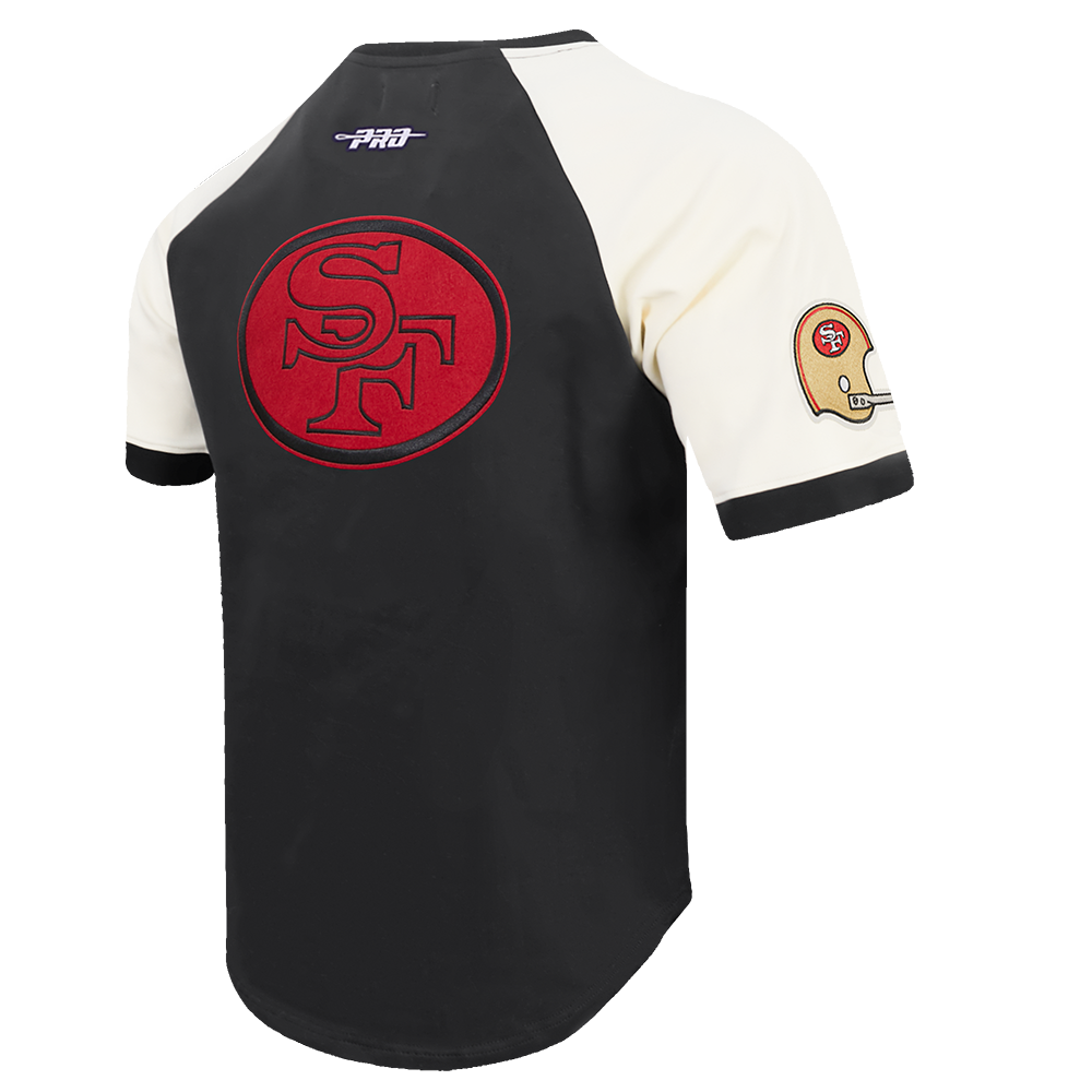 NFL SAN FRANCISCO 49ERS FIRST TEAM MEN'S RAGLAN TEE (EGGSHELL/ BLACK)