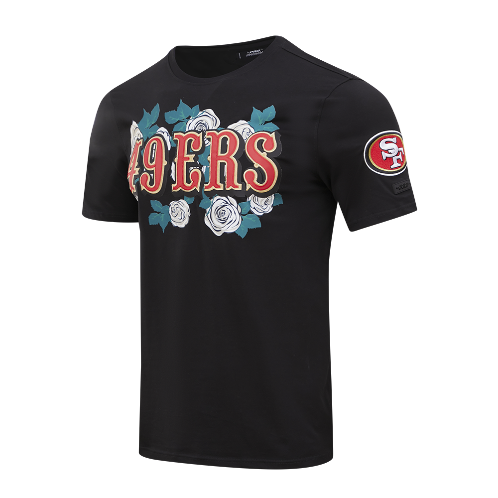 NFL SAN FRANCISCO 49ERS ROSES MEN'S TEE (BLACK)