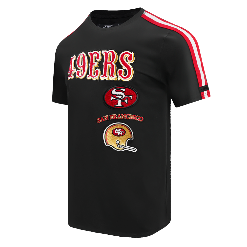 NFL SAN FRANCISCO 49ERS RETRO CLASSIC T-SHIRT À RAYURES POUR HOMME (NOIR/ROUGE)