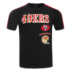NFL SAN FRANCISCO 49ERS RETRO CLASSIC T-SHIRT À RAYURES POUR HOMME (NOIR/ROUGE)