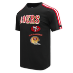 NFL SAN FRANCISCO 49ERS RETRO CLASSIC T-SHIRT À RAYURES POUR HOMME (NOIR/ROUGE)