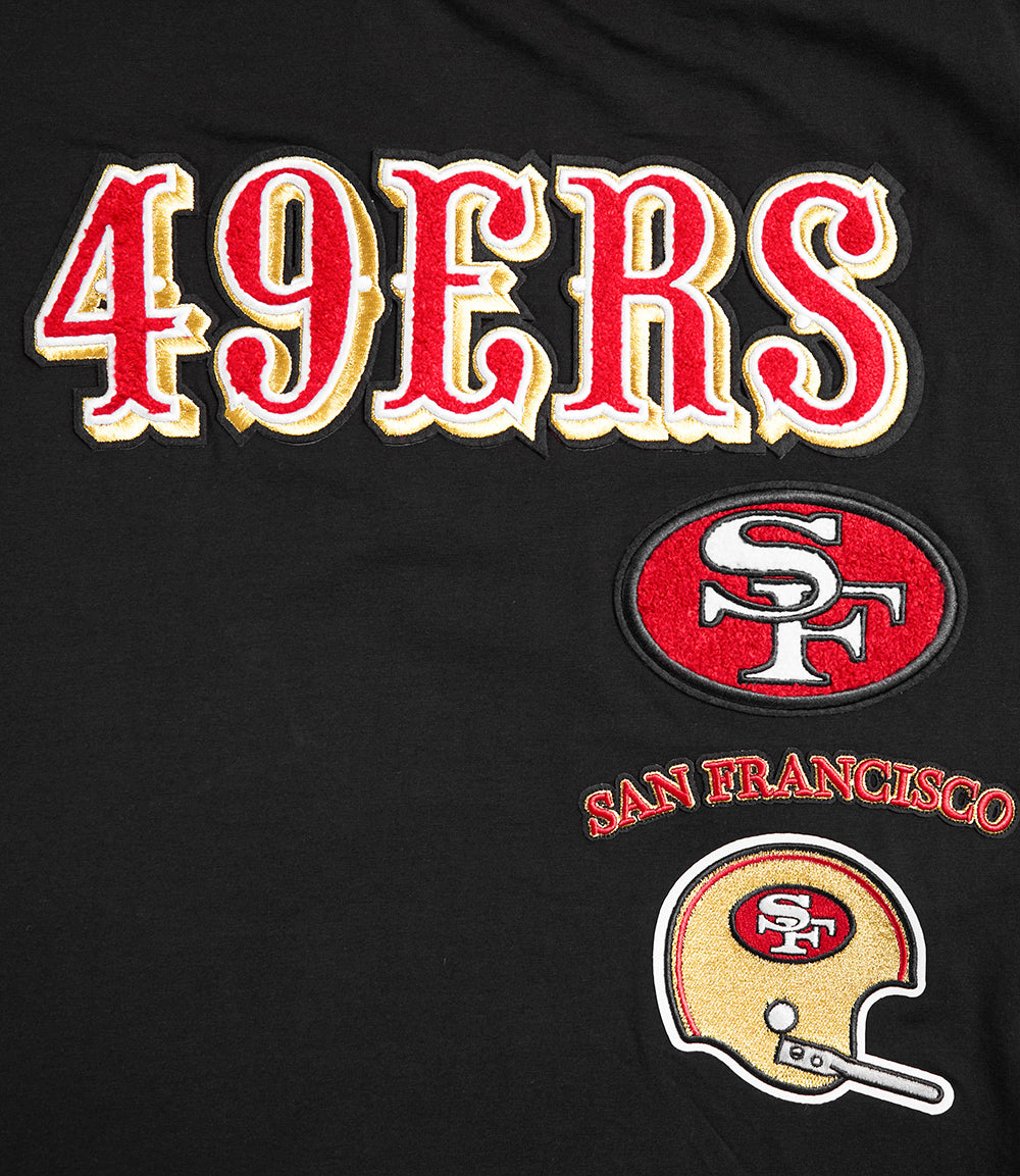 NFL SAN FRANCISCO 49ERS RETRO CLASSIC T-SHIRT À RAYURES POUR HOMME (NOIR/ROUGE)