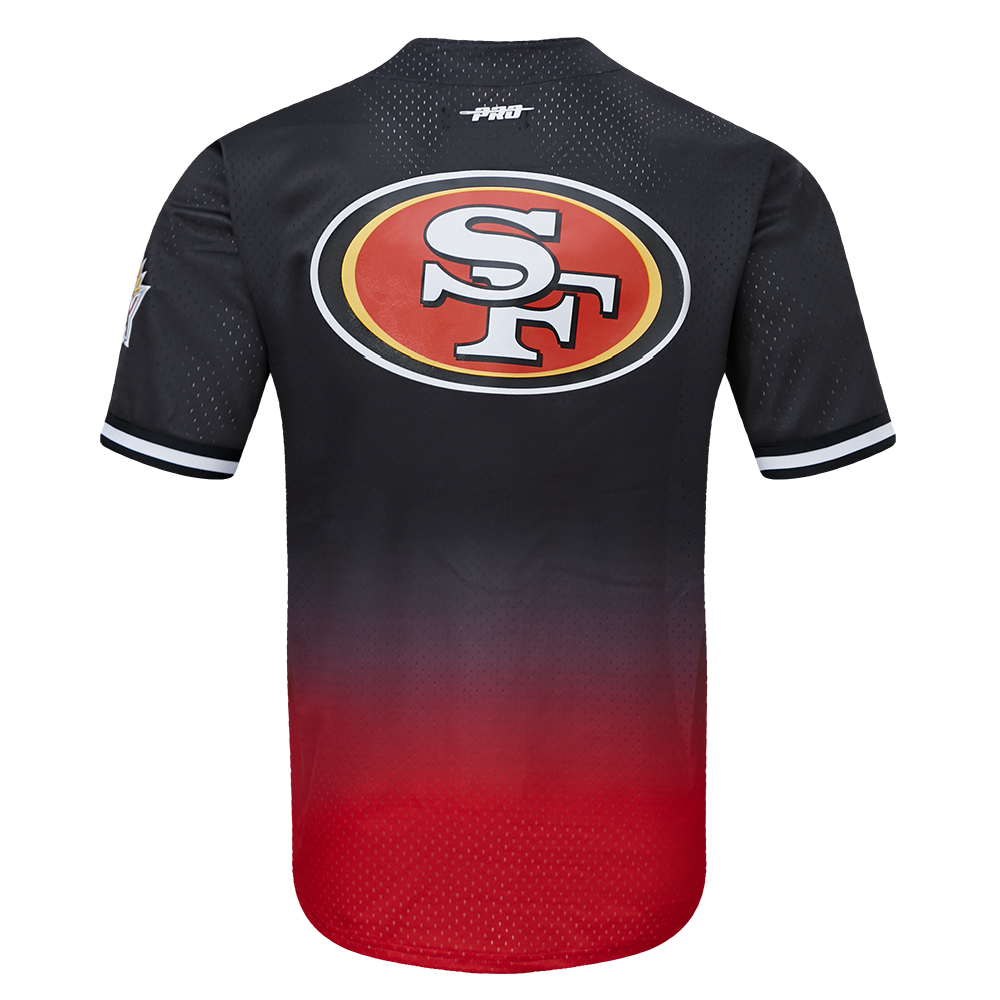 NFL SAN FRANCISCO 49ERS TEAM MEN'S MESH BUTTON DOWN JERSEY (BLACK/RED)