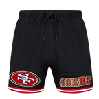 NFL SAN FRANCISCO 49ERS CLASSIC SHORT EN FILET POUR HOMME (NOIR/ROUGE)