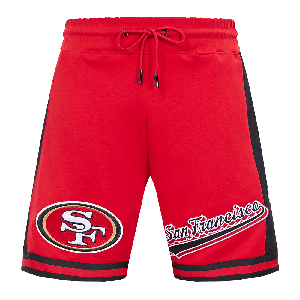 NFL SAN FRANCISCO 49ERS SCRIPT TAIL MEN'S DOUBLE KNIT 2.0 SHORT (RED/BLACK)