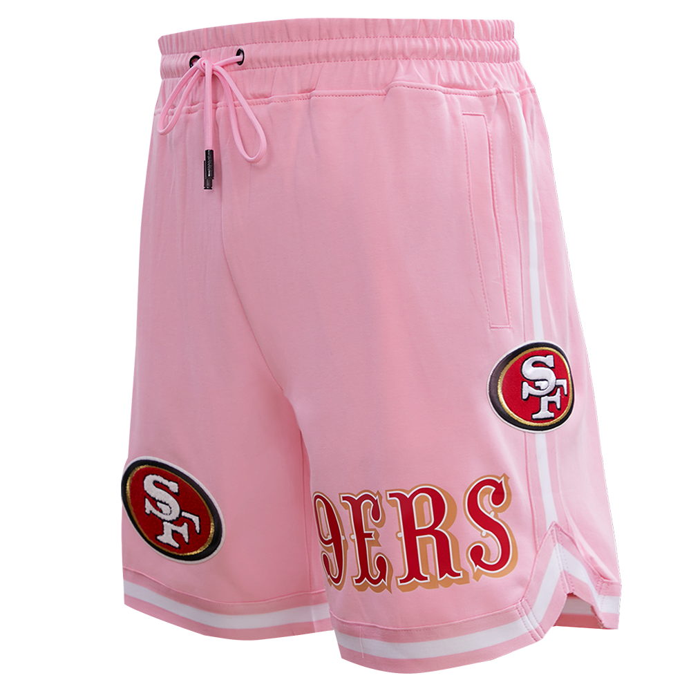 NFL SAN FRANCISCO 49ERS CLASSIC CHENILLE SHORT EN MAILLE DOUBLE (ROSE)