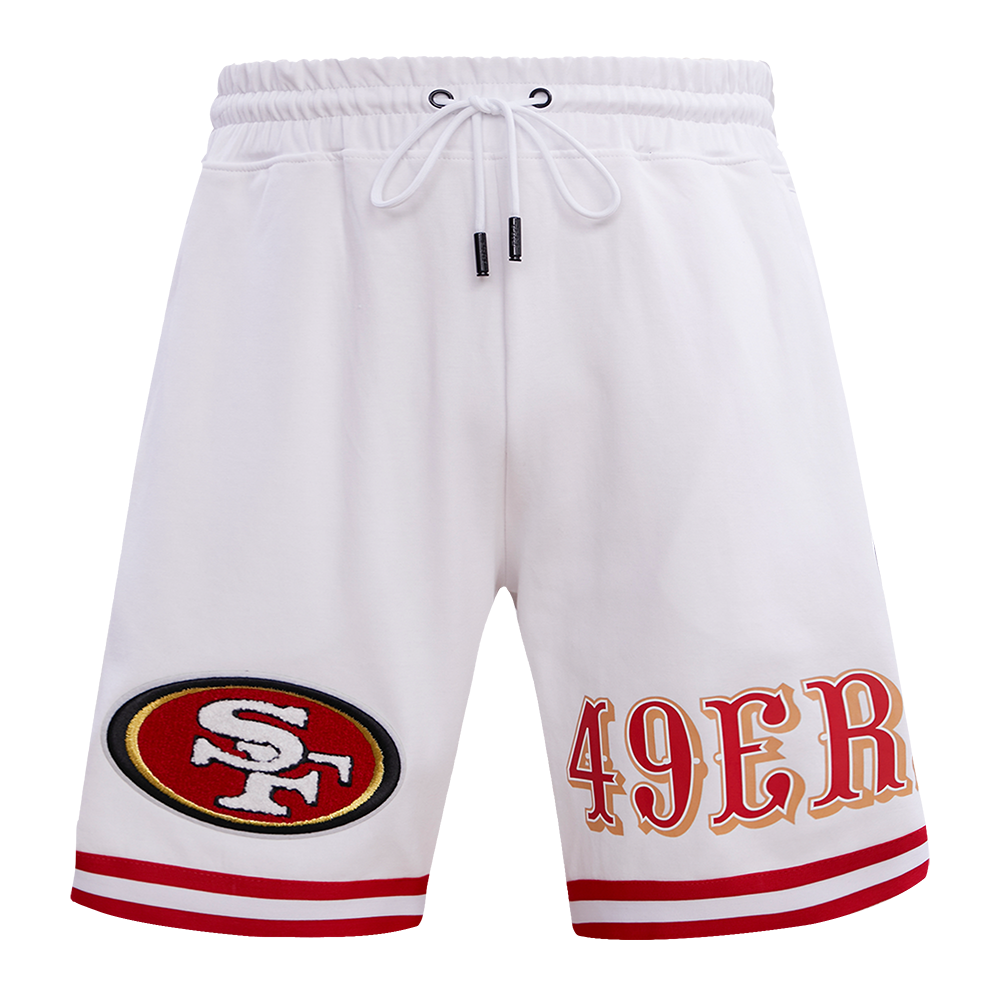 NFL SAN FRANCISCO 49ERS CLASSIC CHENILLE SHORT EN MAILLE DOUBLE (BLANC)