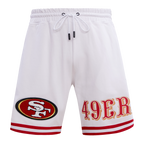 NFL SAN FRANCISCO 49ERS CLASSIC CHENILLE SHORT EN MAILLE DOUBLE (BLANC)