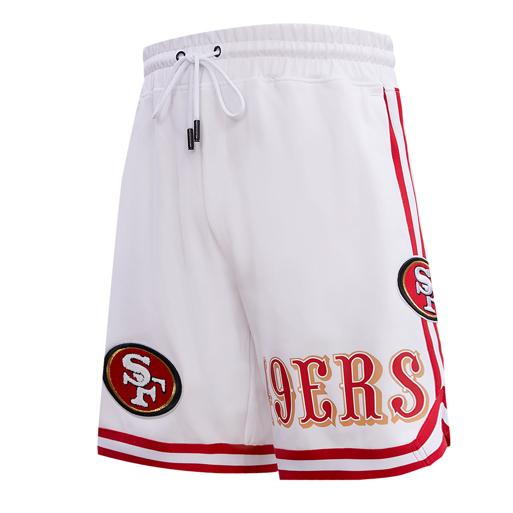 NFL SAN FRANCISCO 49ERS CLASSIC CHENILLE SHORT EN MAILLE DOUBLE (BLANC)