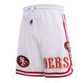NFL SAN FRANCISCO 49ERS CLASSIC CHENILLE SHORT EN MAILLE DOUBLE (BLANC)
