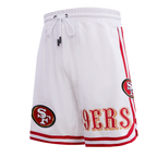 NFL SAN FRANCISCO 49ERS CLASSIC CHENILLE SHORT EN MAILLE DOUBLE (BLANC)
