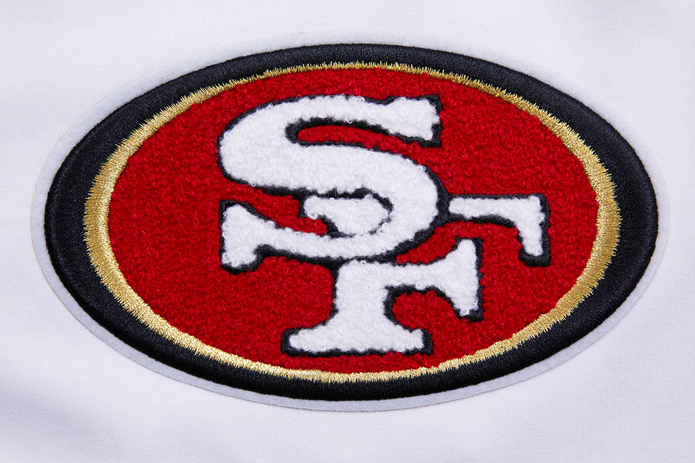 NFL SAN FRANCISCO 49ERS CLASSIC CHENILLE SHORT EN MAILLE DOUBLE (BLANC)