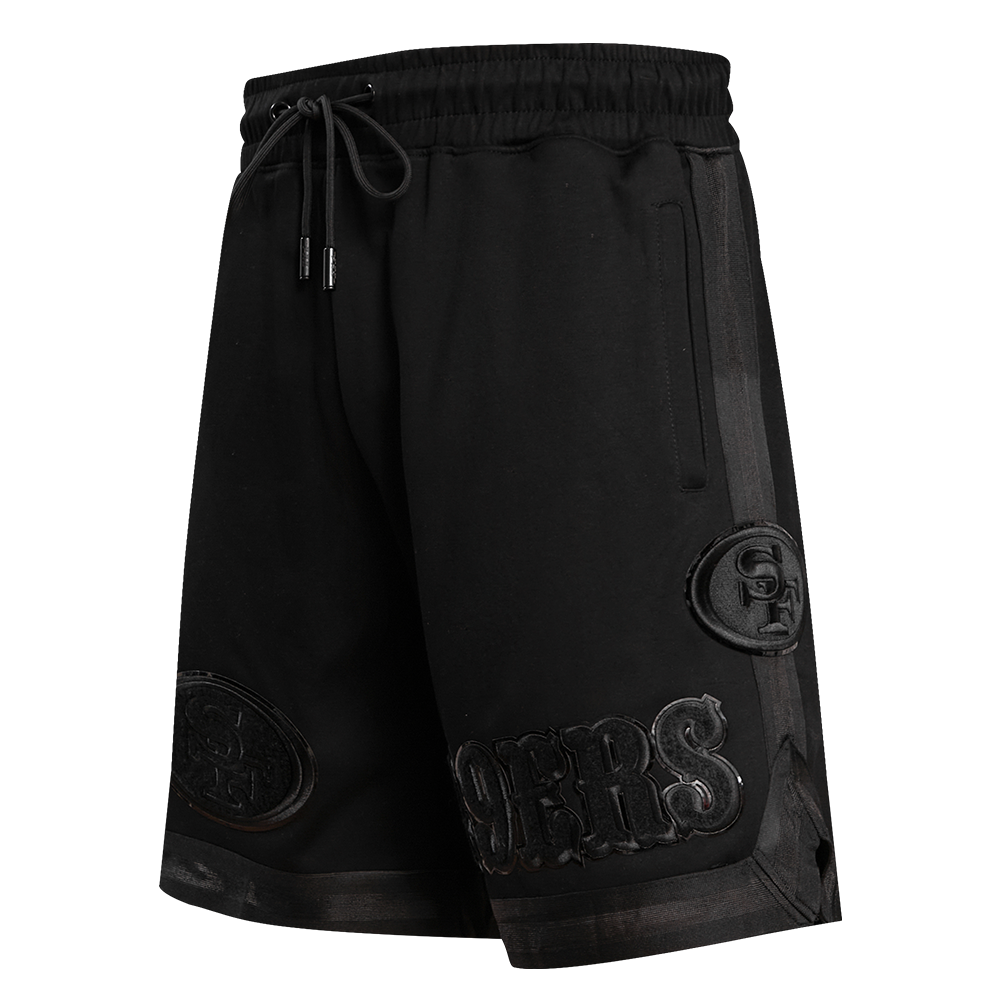 NFL SAN FRANCISCO 49ERS TRIPLE BLACK SHORT EN MAILLE DOUBLE (TRIPLE NOIR)