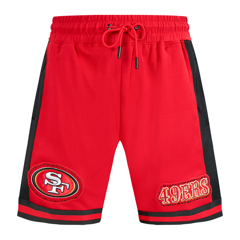 NFL SAN FRANCISCO 49ERS DIY PICK STITCH MEN'S DOUBLE KNIT 2.0 SHORT (RED/BLACK)