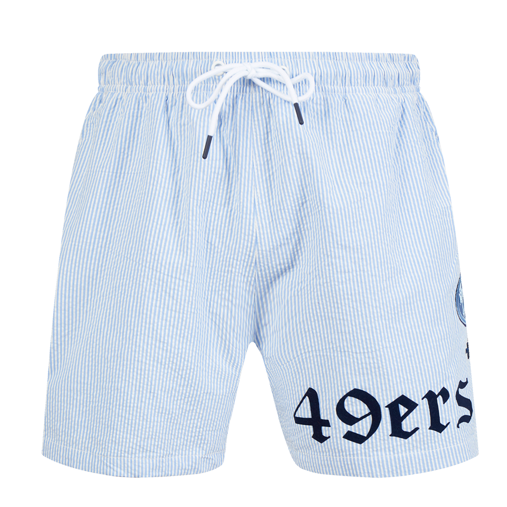 NFL SAN FRANCISCO 49ERS COUNTRY CLUB MEN'S SEERSUCKER SHORT (SEERSUCKER BLUE)