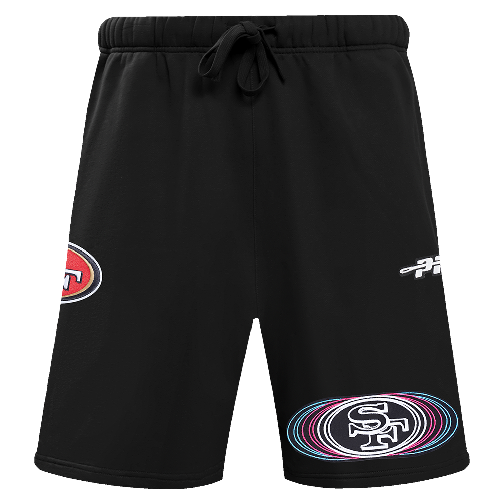 NFL SAN FRANCISCO 49ERS ECHO LOGO MEN'S FLEECE SHORT (BLACK)