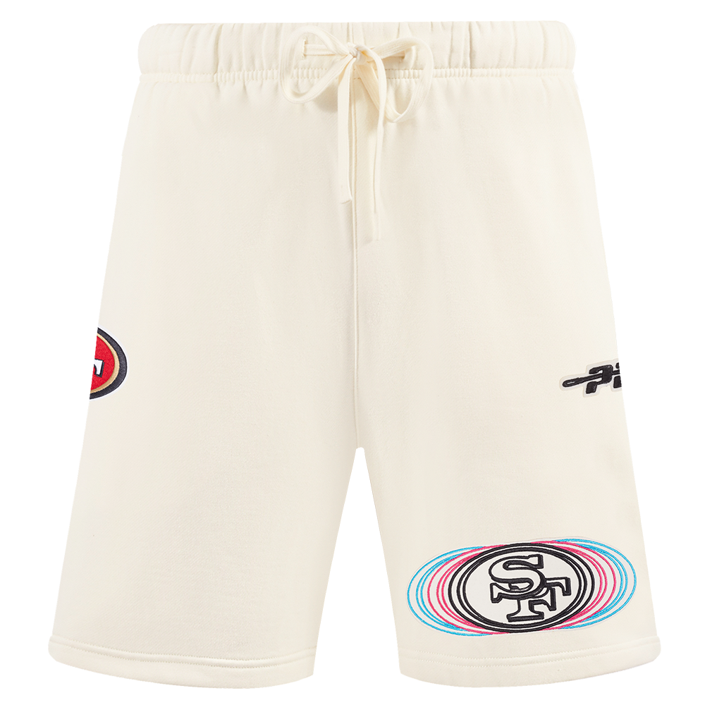 NFL SAN FRANCISCO 49ERS ECHO LOGO MEN'S FLEECE SHORT (EGGSHELL)