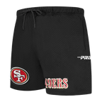 NFL SAN FRANCISCO 49ERS SOUVENIR SHORT EN FILET POUR HOMME (NOIR)