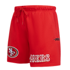 NFL SAN FRANCISCO 49ERS SOUVENIR SHORT EN FILET POUR HOMME (ROUGE)