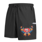 NFL SAN FRANCISCO 49ERS PARADISE MEN'S WOVEN SHORT (BLACK)