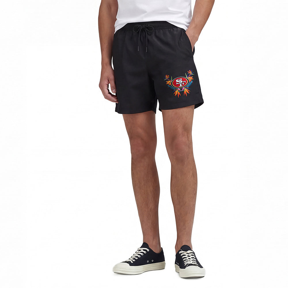NFL SAN FRANCISCO 49ERS PARADISE MEN'S WOVEN SHORT (BLACK)