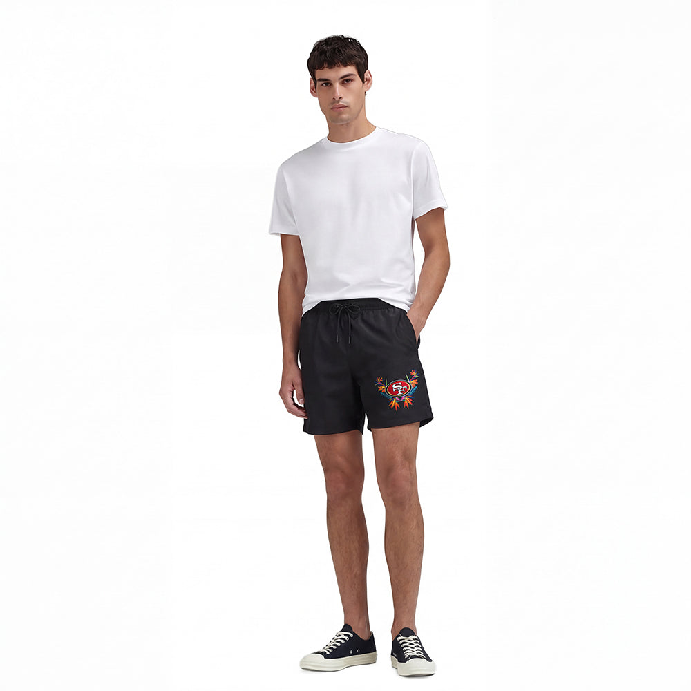 NFL SAN FRANCISCO 49ERS PARADISE MEN'S WOVEN SHORT (BLACK)