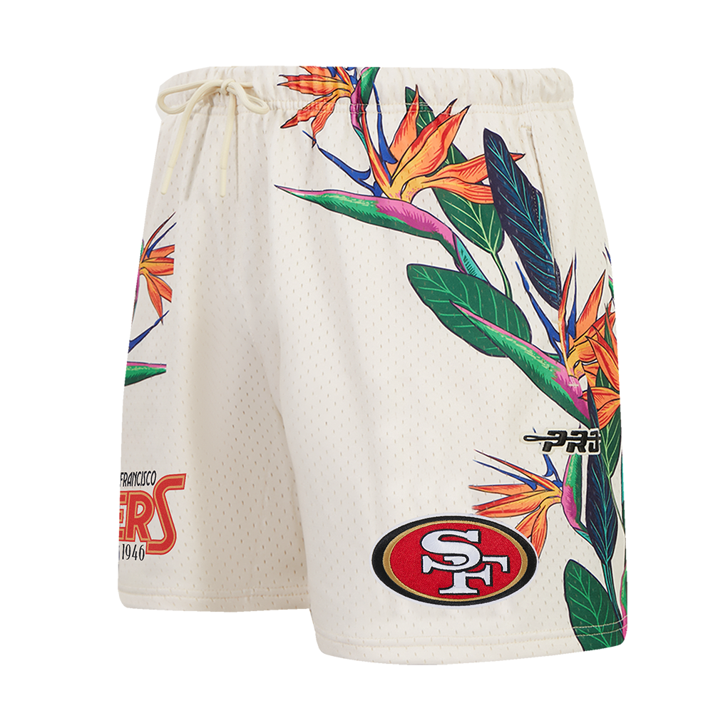 NFL SAN FRANCISCO 49ERS PARADISE SHORT EN FILET POUR HOMME (COQUILLE D'ŒUF)
