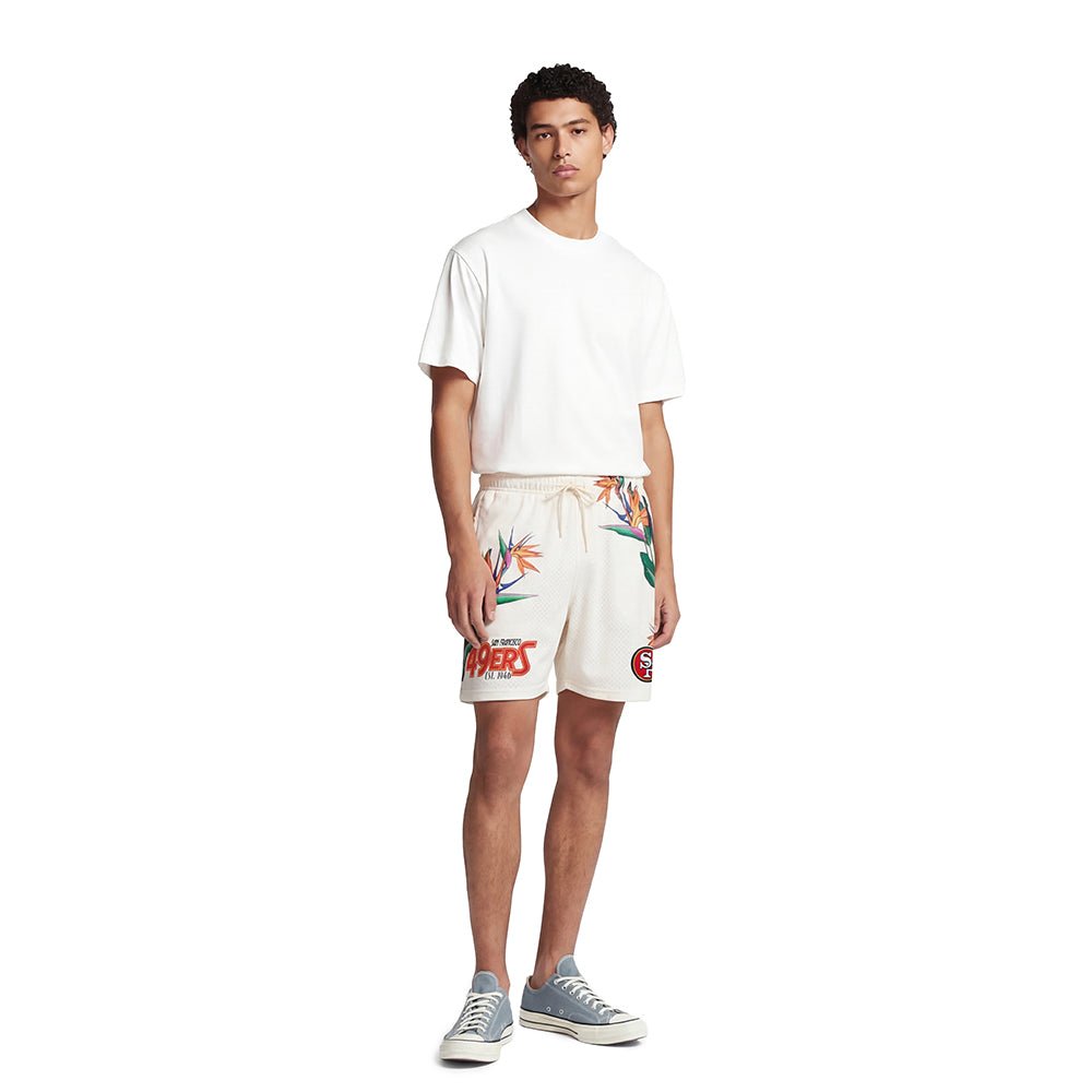 NFL SAN FRANCISCO 49ERS PARADISE SHORT EN FILET POUR HOMME (COQUILLE D'ŒUF)