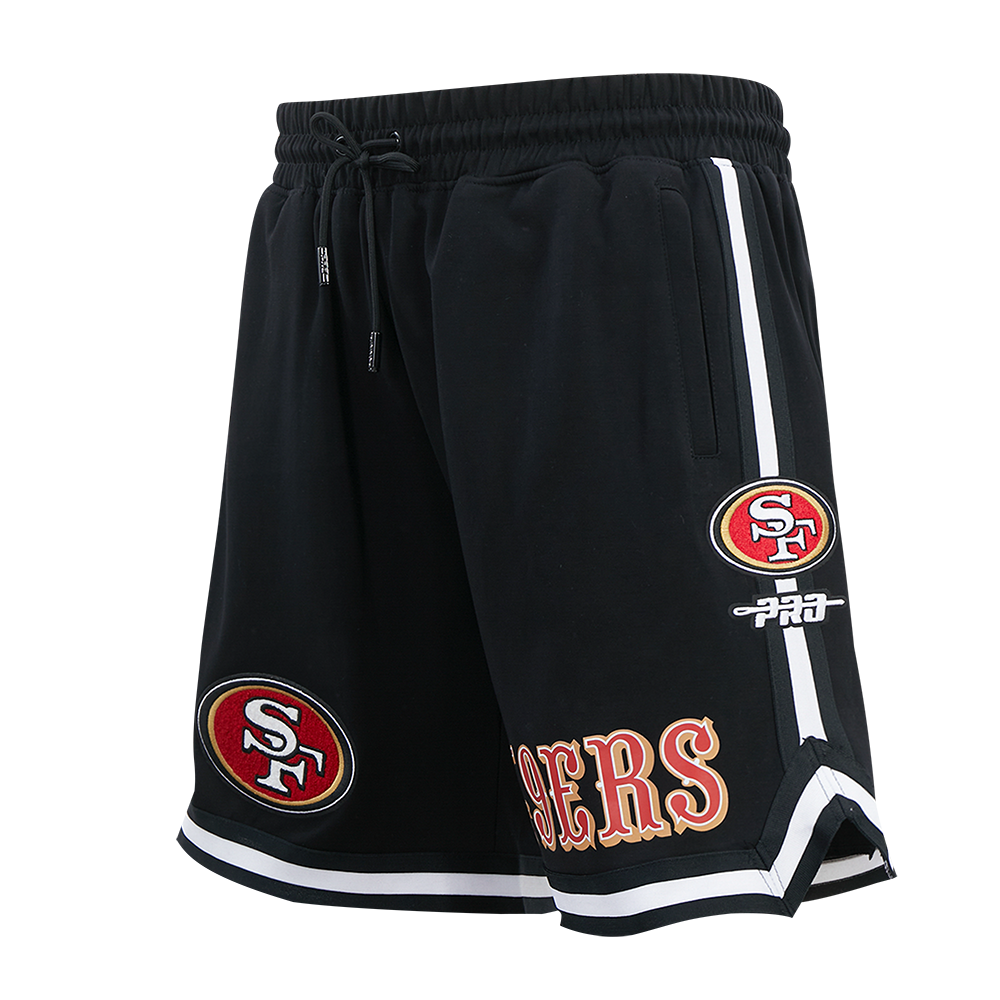 NFL SAN FRANCISCO 49ERS CLASSIC CHENILLE MEN'S SHORTS (BLACK)