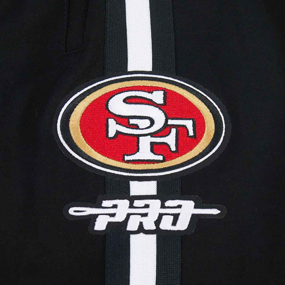 NFL SAN FRANCISCO 49ERS CLASSIC CHENILLE MEN'S SHORTS (BLACK)