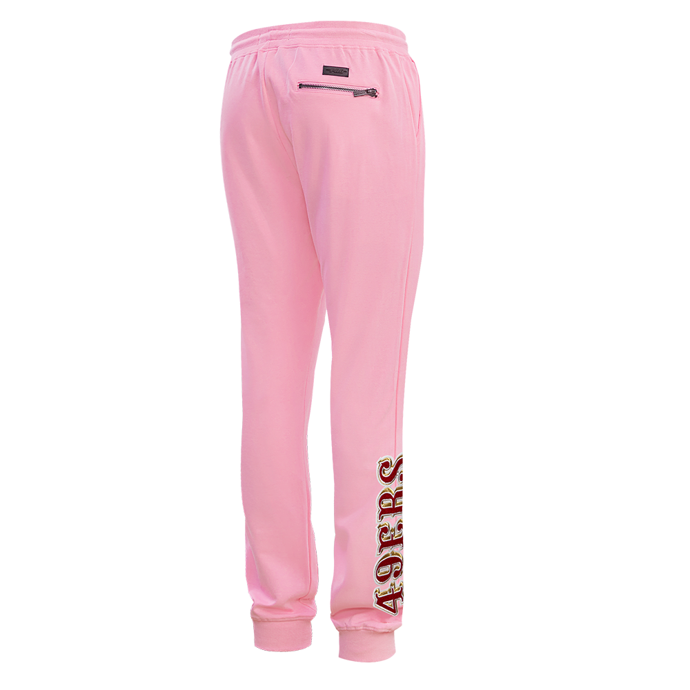 NFL SAN FRANCISCO 49ERS CLASSIC CHENILLE PANTALON JOGGER EN MAILLE DOUBLE (ROSE)