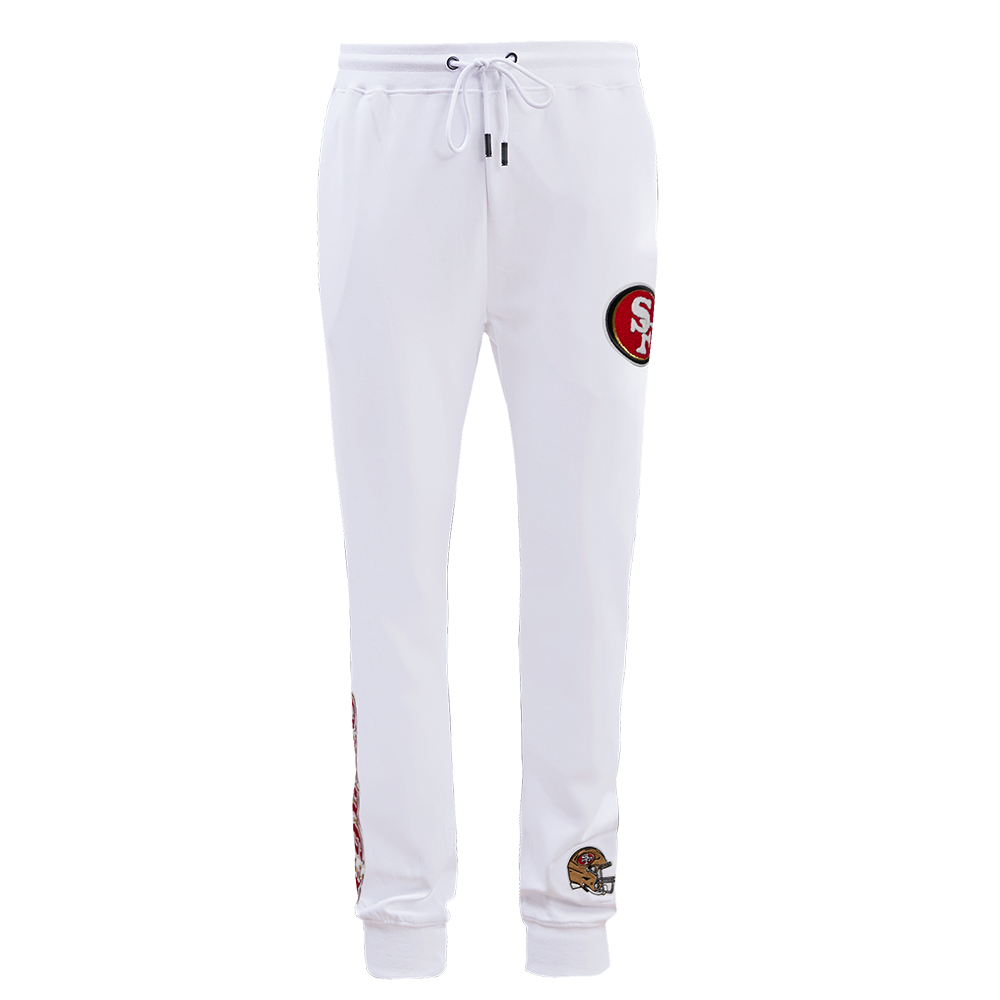 NFL SAN FRANCISCO 49ERS CLASSIC CHENILLE PANTALON JOGGER EN MAILLE DOUBLE (BLANC)