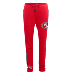 NFL SAN FRANCISCO 49ERS CLASSIC PANTALON D'ENTRAÎNEMENT EN MAILLE DOUBLE POUR HOMME (ROUGE/NOIR)