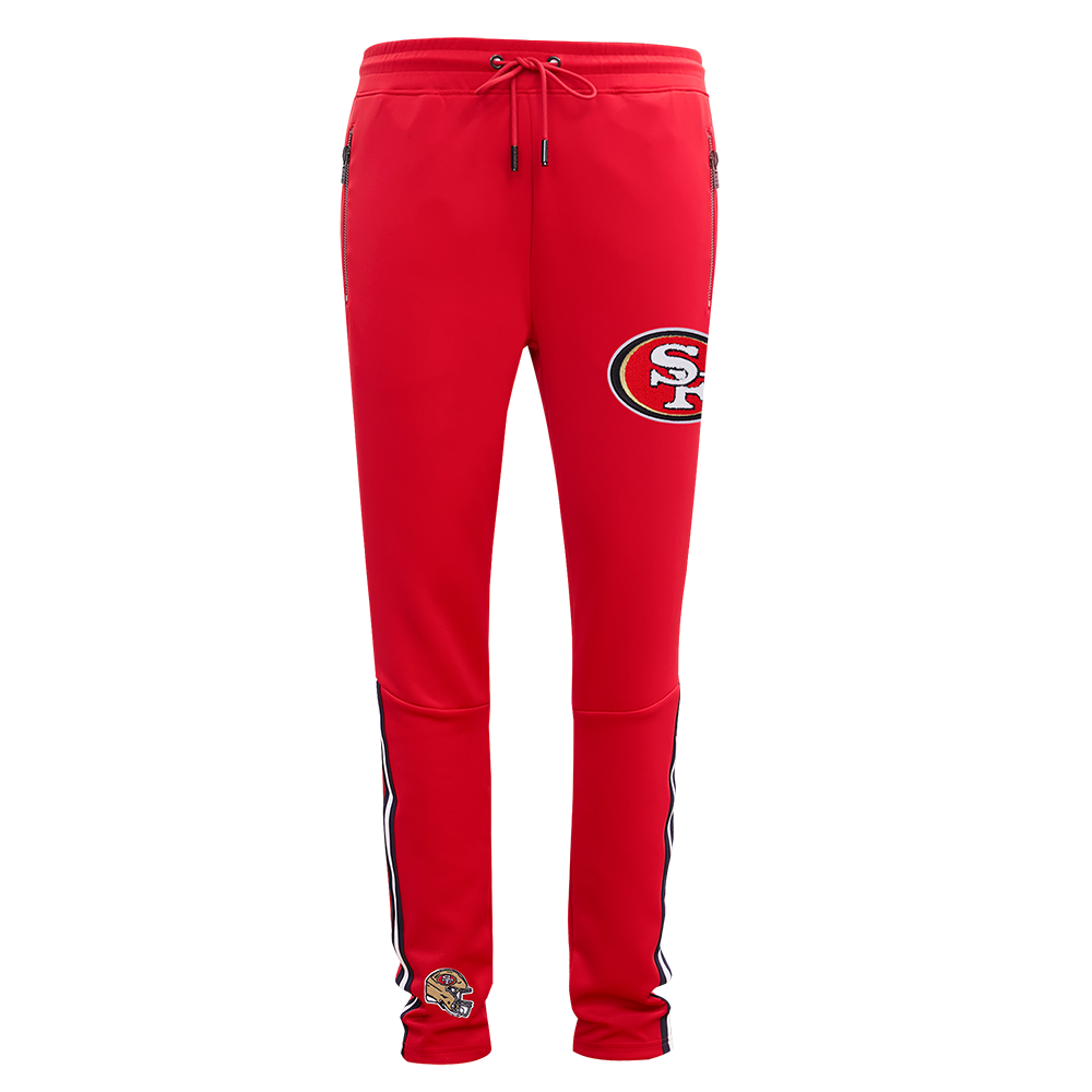 NFL SAN FRANCISCO 49ERS CLASSIC PANTALON D'ENTRAÎNEMENT EN MAILLE DOUBLE POUR HOMME (ROUGE/NOIR)
