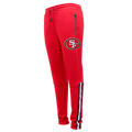 NFL SAN FRANCISCO 49ERS CLASSIC PANTALON D'ENTRAÎNEMENT EN MAILLE DOUBLE POUR HOMME (ROUGE/NOIR)