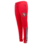 NFL SAN FRANCISCO 49ERS CLASSIC PANTALON D'ENTRAÎNEMENT EN MAILLE DOUBLE POUR HOMME (ROUGE/NOIR)