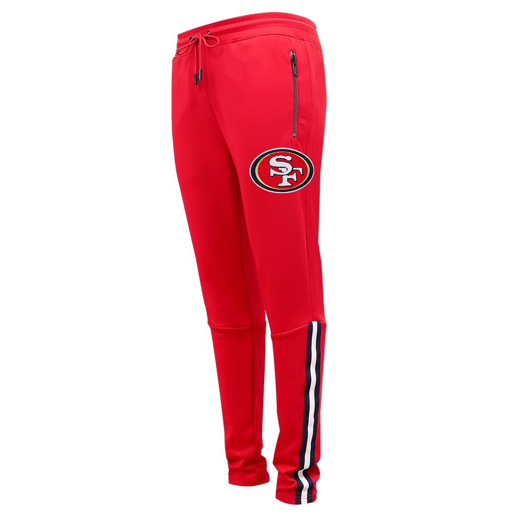 NFL SAN FRANCISCO 49ERS CLASSIC PANTALON D'ENTRAÎNEMENT EN MAILLE DOUBLE POUR HOMME (ROUGE/NOIR)