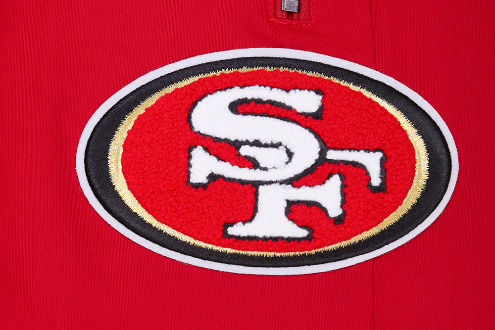 NFL SAN FRANCISCO 49ERS CLASSIC PANTALON D'ENTRAÎNEMENT EN MAILLE DOUBLE POUR HOMME (ROUGE/NOIR)