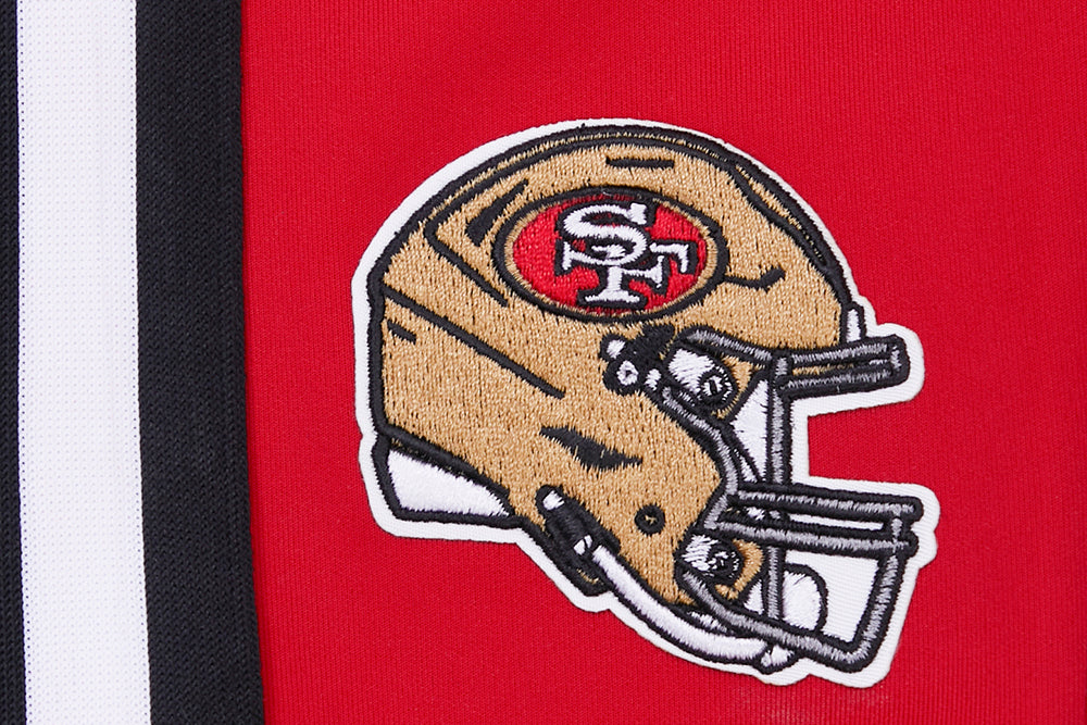 NFL SAN FRANCISCO 49ERS CLASSIC PANTALON D'ENTRAÎNEMENT EN MAILLE DOUBLE POUR HOMME (ROUGE/NOIR)