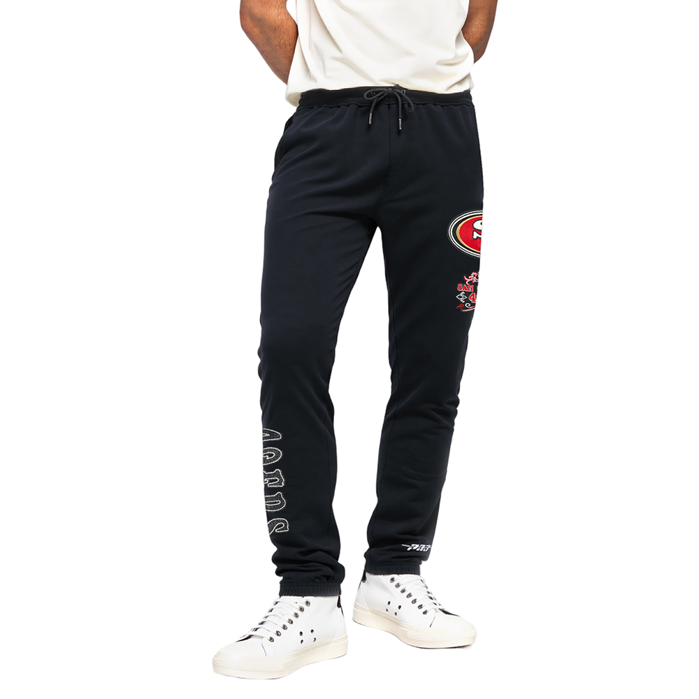 NFL SAN FRANCISCO 49ERS REBEL ATHLETICS PANTALON OUATÉ EN MOLLETON POUR HOMME (NOIR)