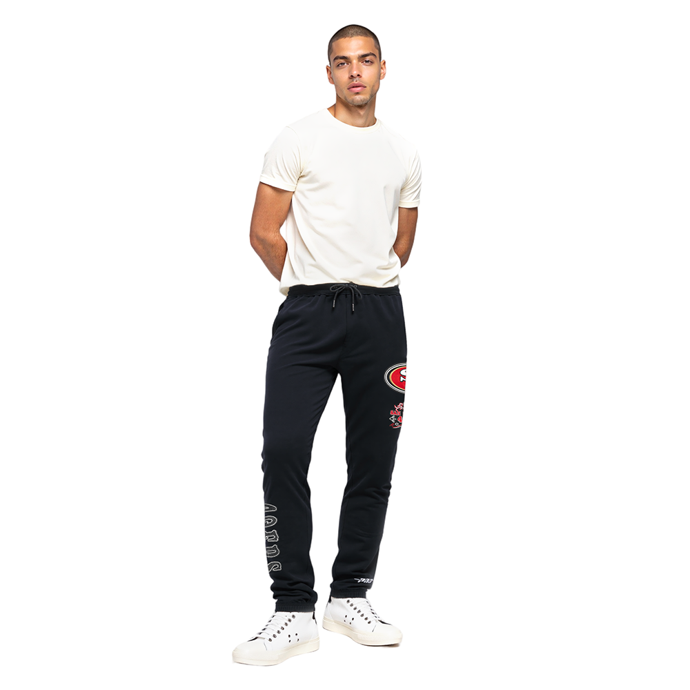 NFL SAN FRANCISCO 49ERS REBEL ATHLETICS PANTALON OUATÉ EN MOLLETON POUR HOMME (NOIR)