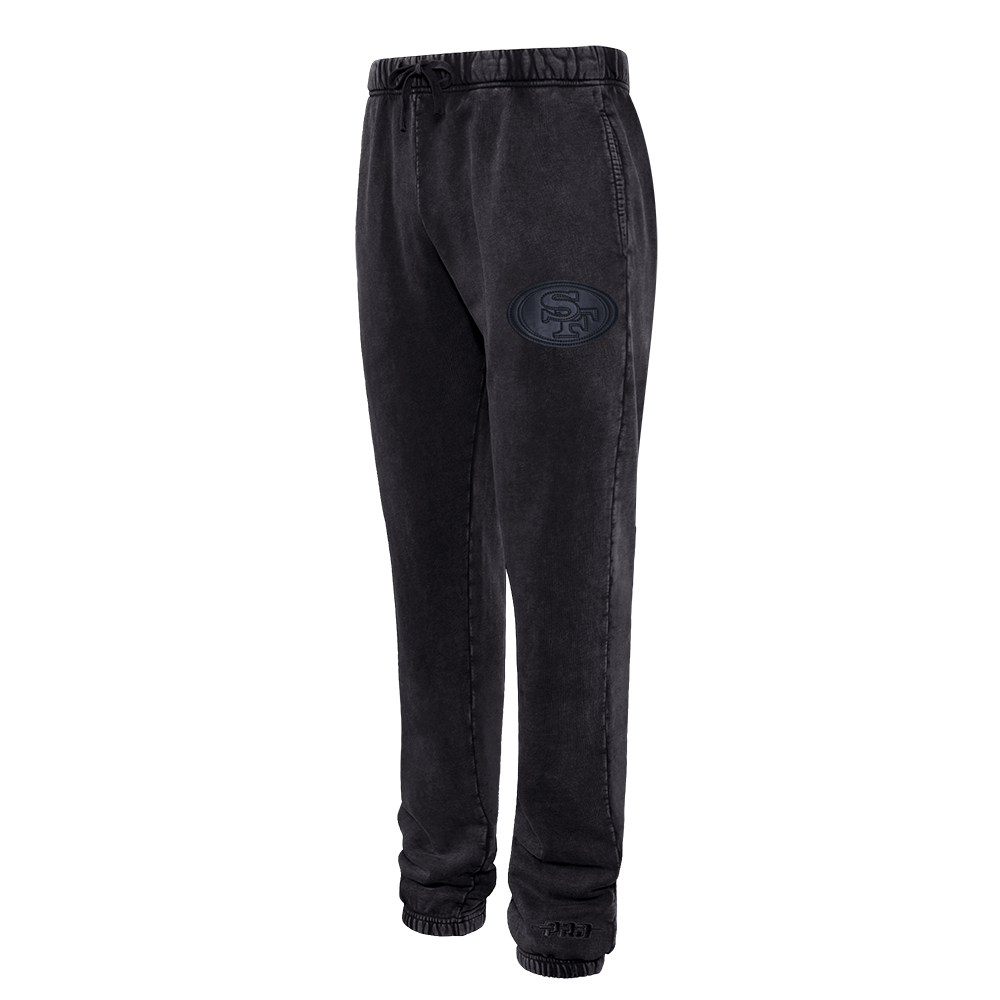 NFL SAN FRANCISCO 49ERS WASHED VANGUARD PANTALON OUATÉ POUR HOMME (NOIR DÉLAVÉ)