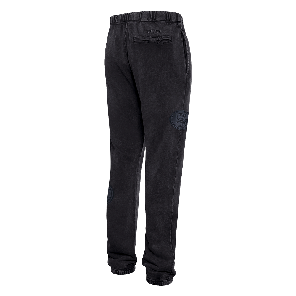 NFL SAN FRANCISCO 49ERS WASHED VANGUARD PANTALON OUATÉ POUR HOMME (NOIR DÉLAVÉ)
