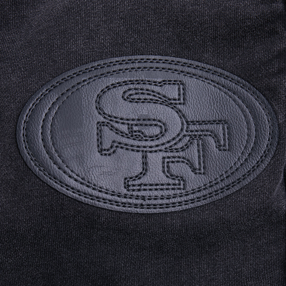 NFL SAN FRANCISCO 49ERS WASHED VANGUARD PANTALON OUATÉ POUR HOMME (NOIR DÉLAVÉ)
