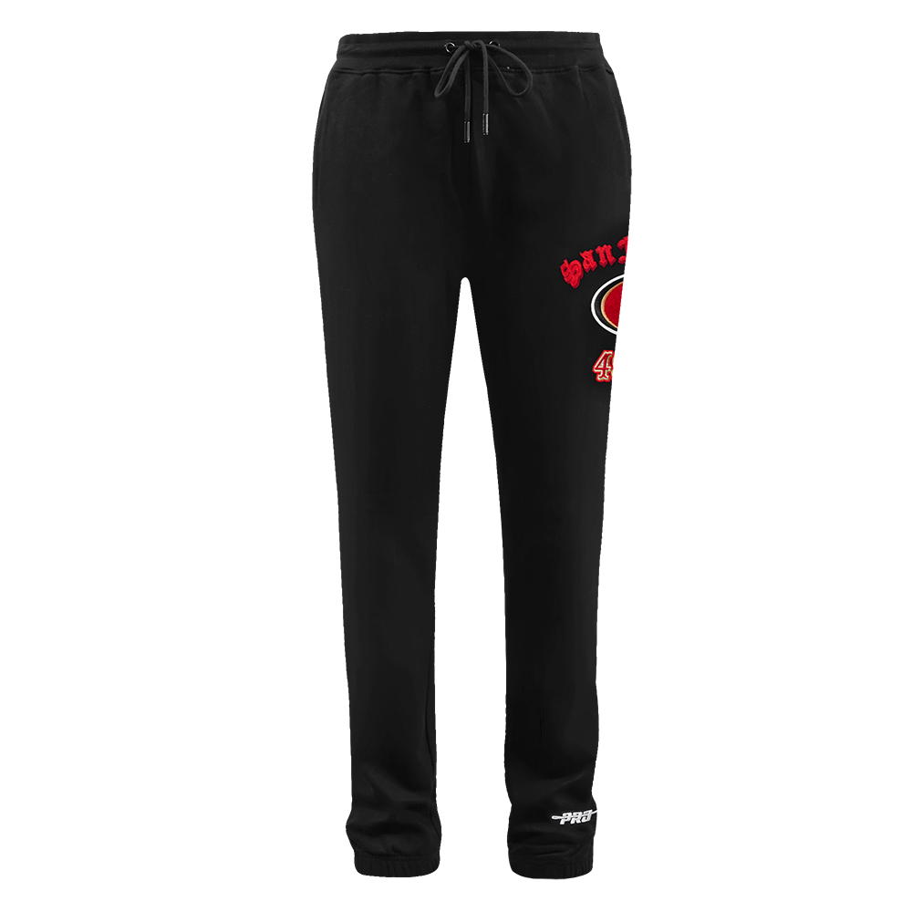 NFL SAN FRANCISCO 49ERS OLD ENGLISH MEN'S SWEATPANT (BLACK)