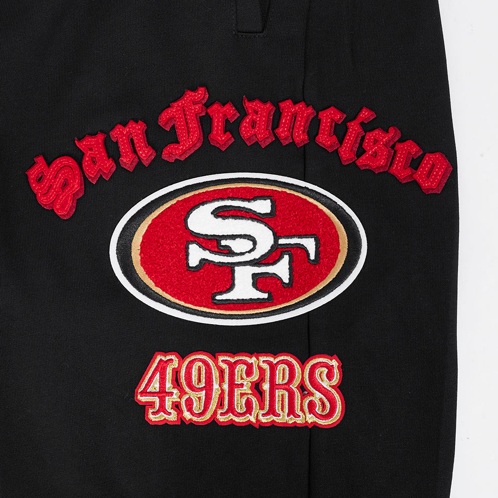 NFL SAN FRANCISCO 49ERS OLD ENGLISH PANTALON OUATÉ POUR HOMME (NOIR)
